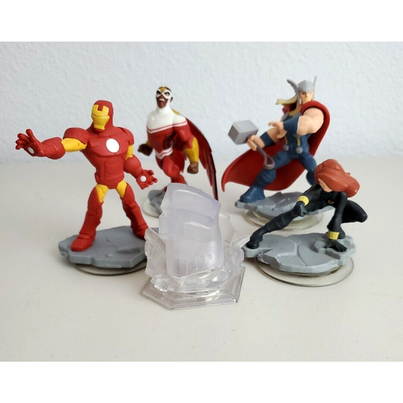 Disney Infinity 2.0 Figure Lot Iron Man Thor Falcon Black Widow Hulk Crystal - Picture 1 of 9
